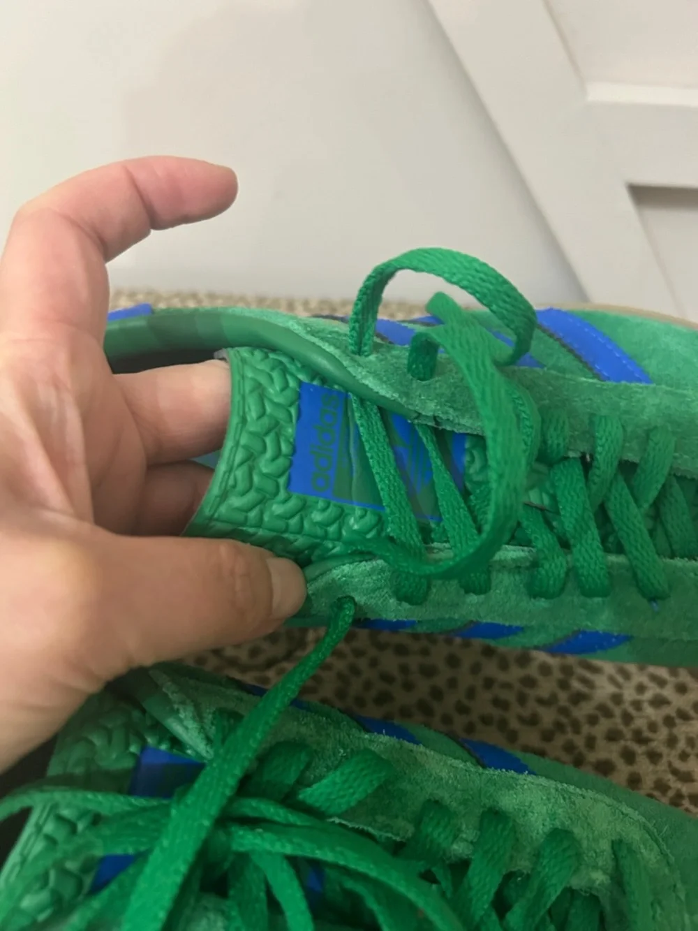 adidas Gazelle Bold Platform Sneakers - Green Blue Gum IE1370 Size 6.5